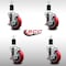 Service Caster 4'' SS Red Poly Swivel 1-1/2'' Expanding Stem Caster Set with Brake, 4PK SCC-SSEX20S414-PPUB-RED-TLB-112-4 - alternate 3